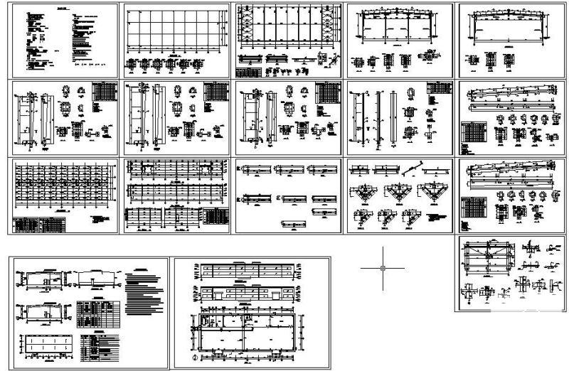 门式刚架厂房结构设计方案CAD图纸 - 1