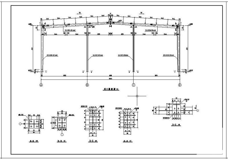 门式刚架厂房结构设计方案CAD图纸 - 2