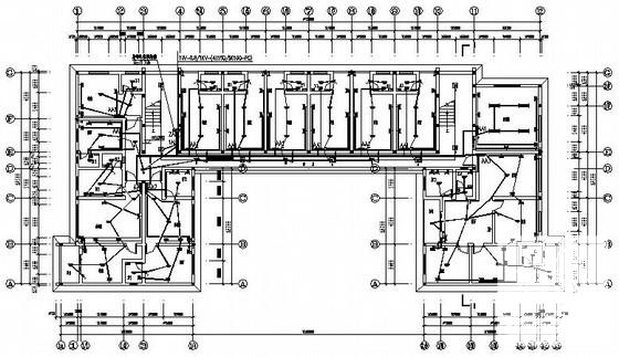 汽车配件公司5层职工宿舍电气CAD施工图纸 - 1