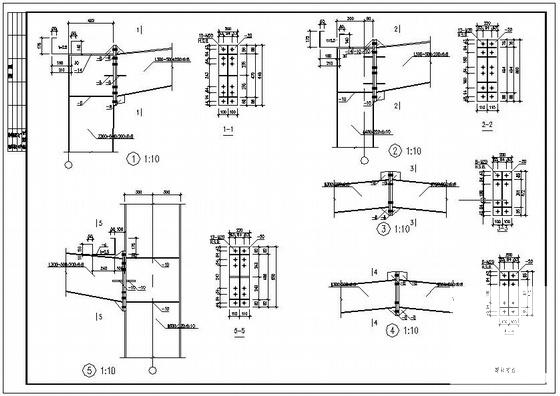 两联跨门式刚架厂房结构设计方案CAD图纸 - 4