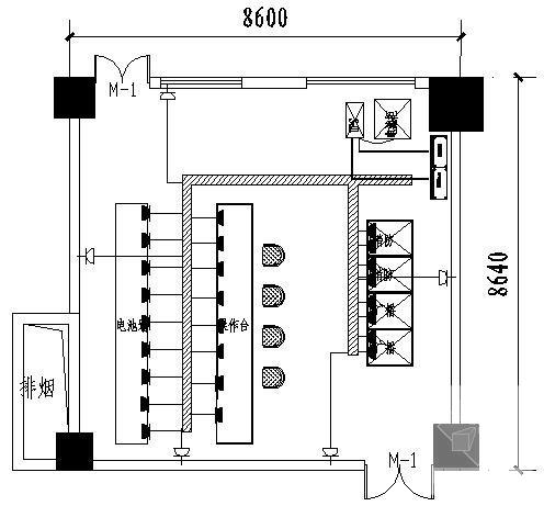 海盐五星酒店消防中控室电气设计CAD施工图纸 - 1