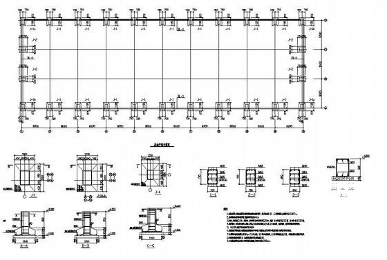 钢结构厂房结构CAD施工图纸(平面布置图) - 1