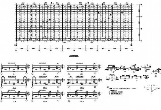 钢结构厂房结构CAD施工图纸(平面布置图) - 3