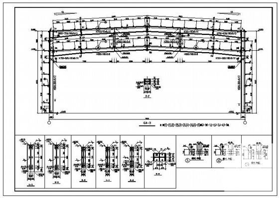 25米跨门式刚架厂房结构设计方案CAD图纸 - 2