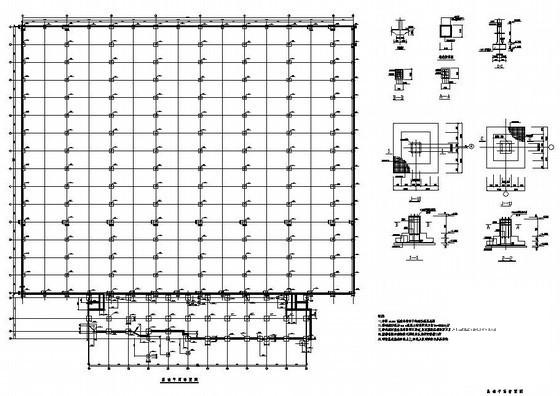 单层厂房及办公楼结构CAD施工图纸 - 1