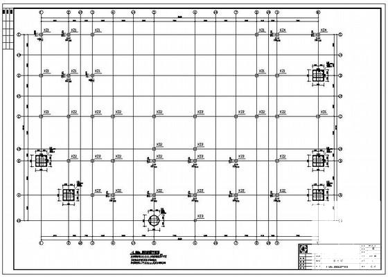 3层框架办公楼结构CAD施工图纸(平面布置图) - 2