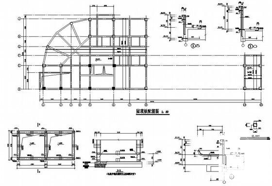 7度抗震8层框架办公楼结构CAD施工图纸(基础平面布置) - 3