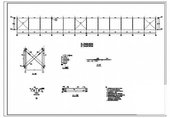 三联跨门式刚架厂房结构设计方案CAD图纸 - 2