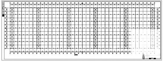 三联跨带吊车厂房结构设计方案图纸(基础平面图) - 1