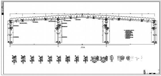 三联跨带吊车厂房结构设计方案图纸(基础平面图) - 4