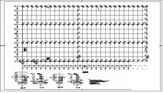 三联跨门式刚架厂房结构设计方案CAD图纸 - 1