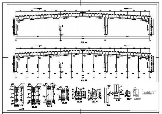 三联跨门式刚架厂房结构设计方案CAD图纸 - 4