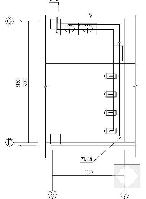 铁路局4层公寓楼给排水采暖设计CAD施工图纸(卫生间大样图) - 5