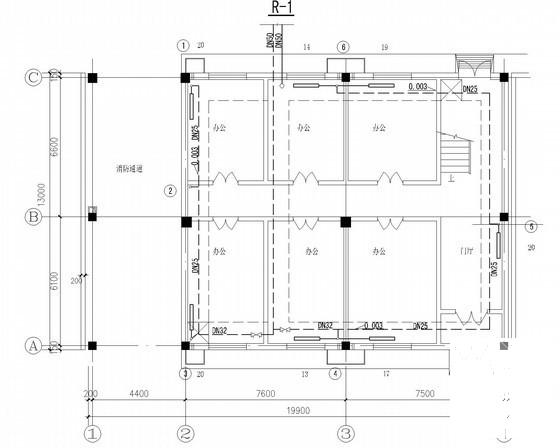 5层住宅楼散热器采暖系统设计CAD施工图纸（给排水设计） - 1
