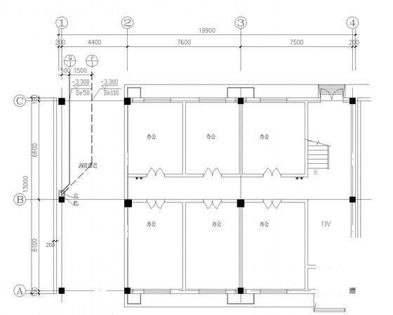 5层住宅楼散热器采暖系统设计CAD施工图纸（给排水设计） - 3