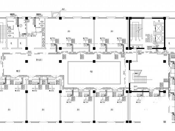 10层办公楼空调通风防排烟系统设计CAD施工图纸（给排水设计风机盘管配电） - 1