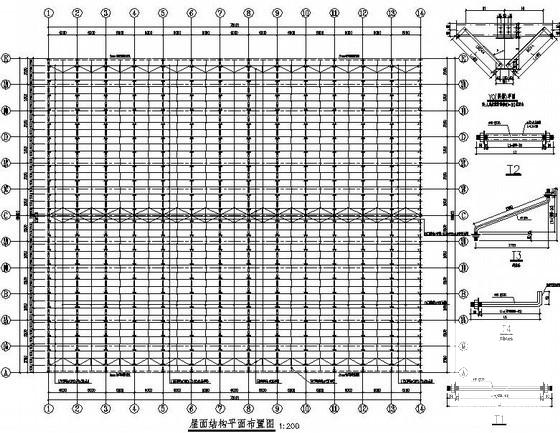 多层抽柱工业钢结构厂房结构设计图纸(平面布置图) - 2