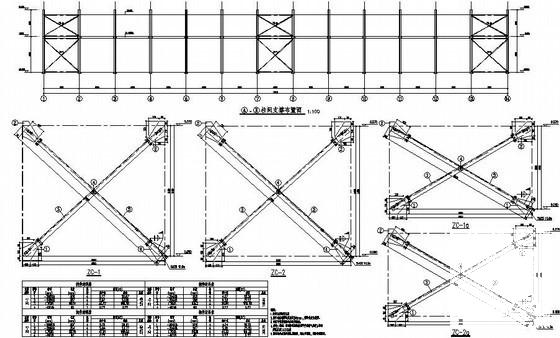 多层抽柱工业钢结构厂房结构设计图纸(平面布置图) - 3