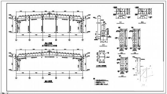 单层门式刚架厂房结构设计方案CAD图纸 - 4