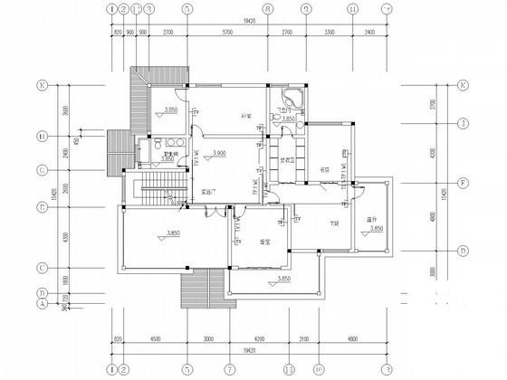 高层住宅楼电气和给排水CAD施工图纸（人防） - 2