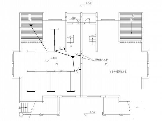 高层住宅楼电气和给排水CAD施工图纸（人防） - 4