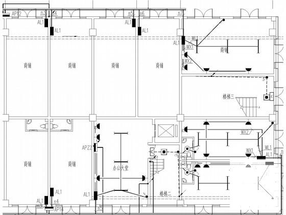 两层商城强弱电CAD施工图纸（给排水、通风排烟系统） - 2