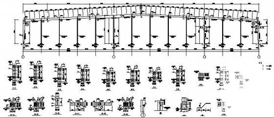 都江堰带吊车钢结构厂房结构设计CAD图纸(平面布置图) - 2