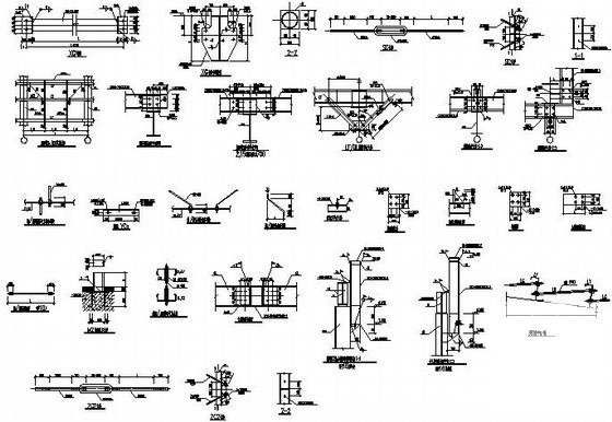 都江堰带吊车钢结构厂房结构设计CAD图纸(平面布置图) - 4