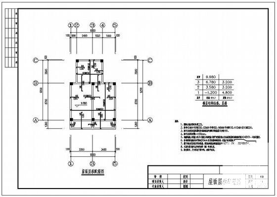 琼中县3层框架私人别墅建筑CAD施工图纸（高10米） - 3