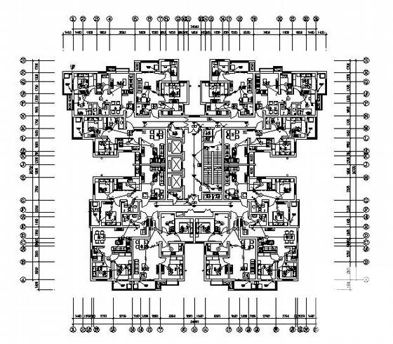 30层住宅楼电气CAD施工图纸(火灾自动报警系统) - 1