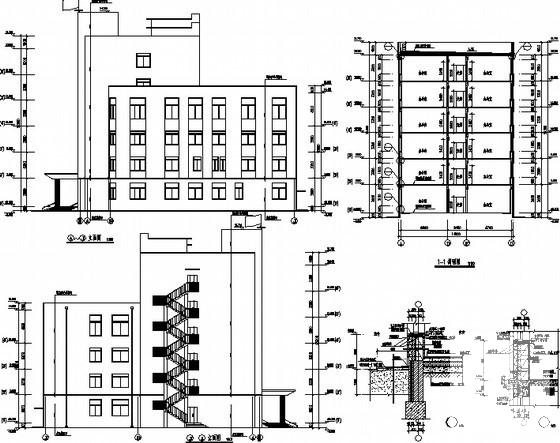 6层框架综合楼建筑施工CAD图纸 - 2