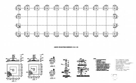 21m跨带气楼钢构厂房结构设计图纸(平面布置图) - 1
