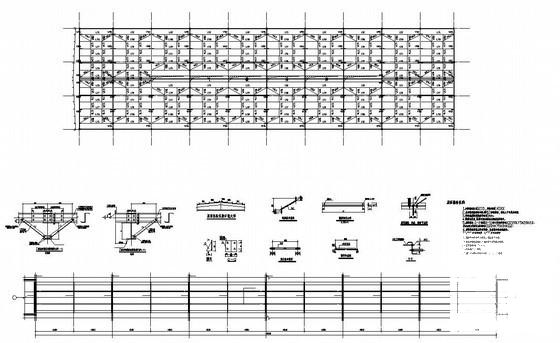 21m跨带气楼钢构厂房结构设计图纸(平面布置图) - 2