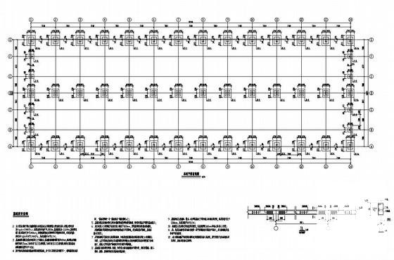 单层32米跨带吊车轻钢厂房结构设计图纸(平面布置图) - 1