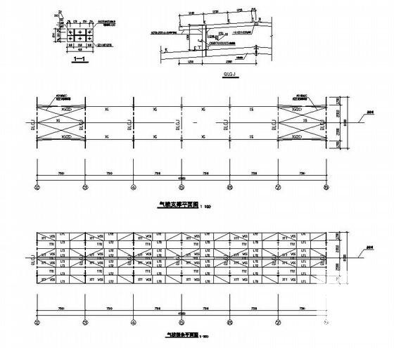 单层带气楼轻钢结构厂房建筑结构设计方案CAD图纸 - 2