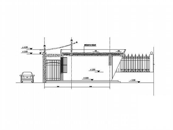 单层女子劳教所大门及围墙建筑施工CAD图纸 - 2