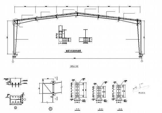 单层24米跨门式刚架厂房结构设计方案CAD图纸 - 3