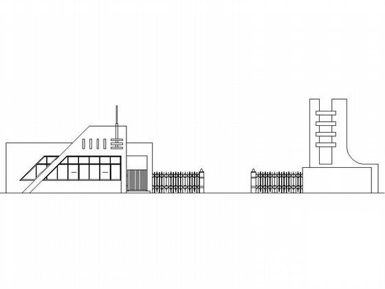 学校大门传达室建筑施工CAD图纸 - 1