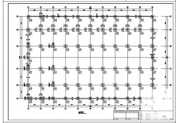 带吊车门式刚架厂房结构设计图纸(基础平面图) - 1