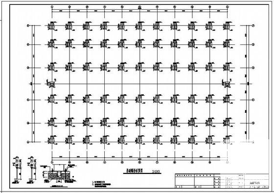 带吊车门式刚架厂房结构设计图纸(基础平面图) - 2