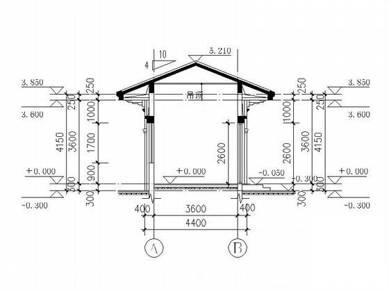 单层幼儿园中式门卫建筑施工CAD图纸 - 2