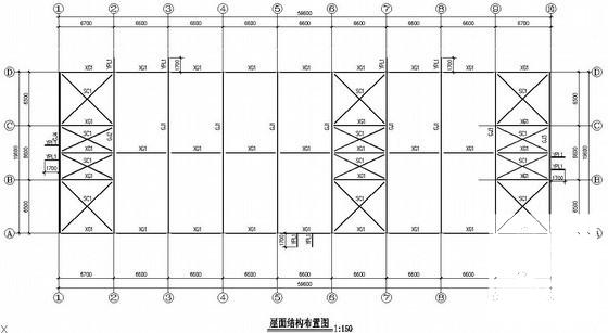 工业园带夹层厂房门式刚架厂房结构设计方案CAD图纸 - 1