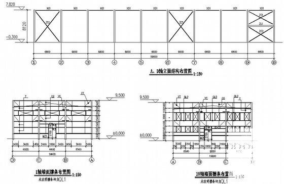 工业园带夹层厂房门式刚架厂房结构设计方案CAD图纸 - 3