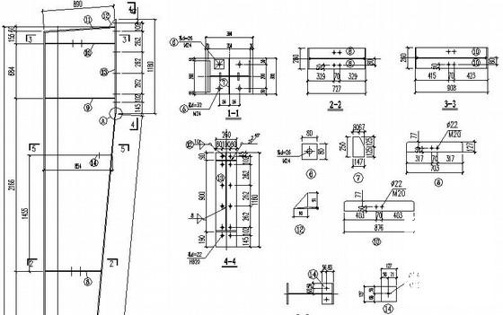 2层钢框架结构厂房CAD施工图纸(钢结构拆图纸) - 2