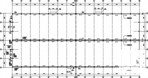 24米跨混凝土柱钢管屋盖厂房CAD施工图纸(基础平面图) - 1
