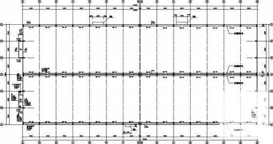 24米跨混凝土柱钢管屋盖厂房CAD施工图纸(基础平面图) - 1