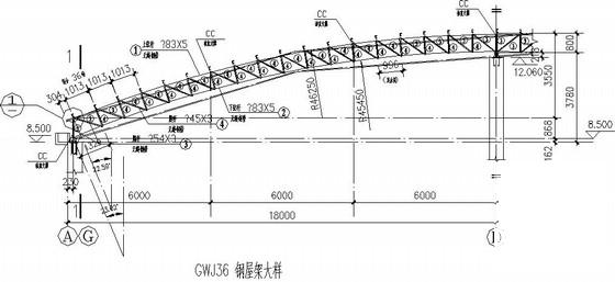 24米跨混凝土柱钢管屋盖厂房CAD施工图纸(基础平面图) - 4