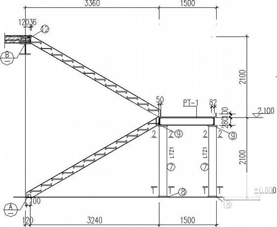 局部两层双跨双坡门式刚架厂房CAD施工图纸 - 4