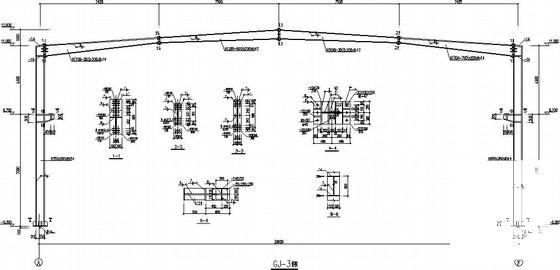 30米跨两层门式刚架厂房CAD施工图纸(建筑、结构) - 2
