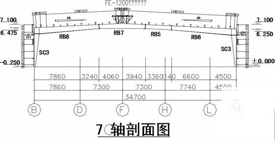 汽车展示维修中心钢结构厂房CAD施工图纸(平面布置图) - 2